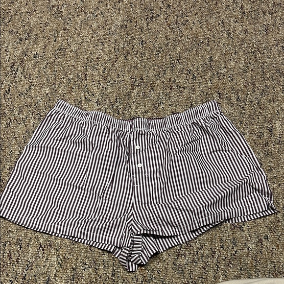 Striped Purple and White Women's Boxer Shorts - Picture 1 of 3